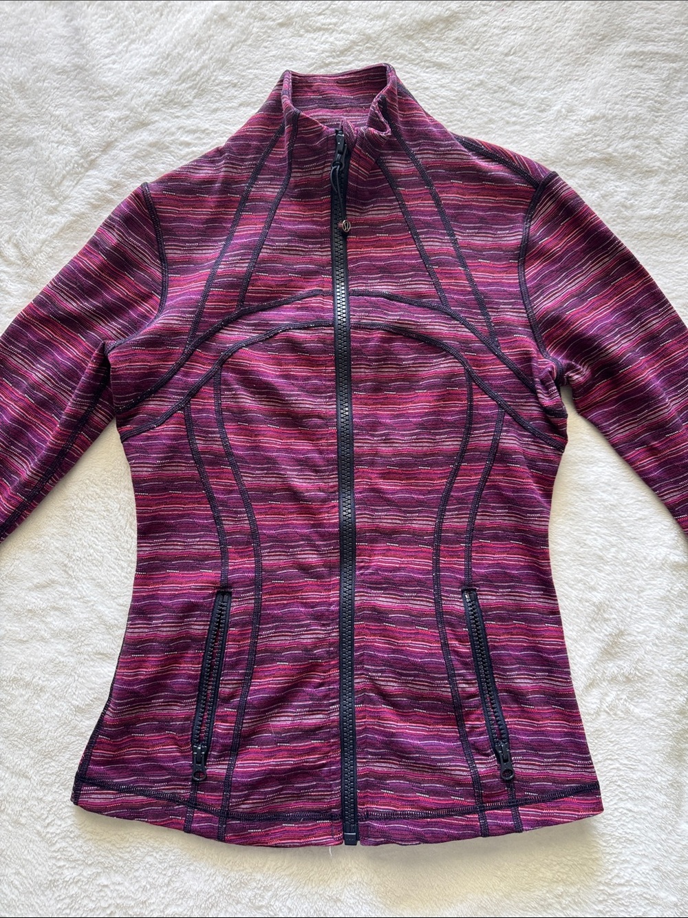 lululemon athletica Pink-Purple Striped Full-Zip Utility Jacket